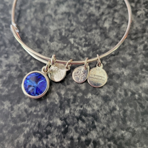 Alex And Ani Charm Bracelet Sapphire CZ Fashion Septemeber Birthstone Preowned - Picture 4 of 6